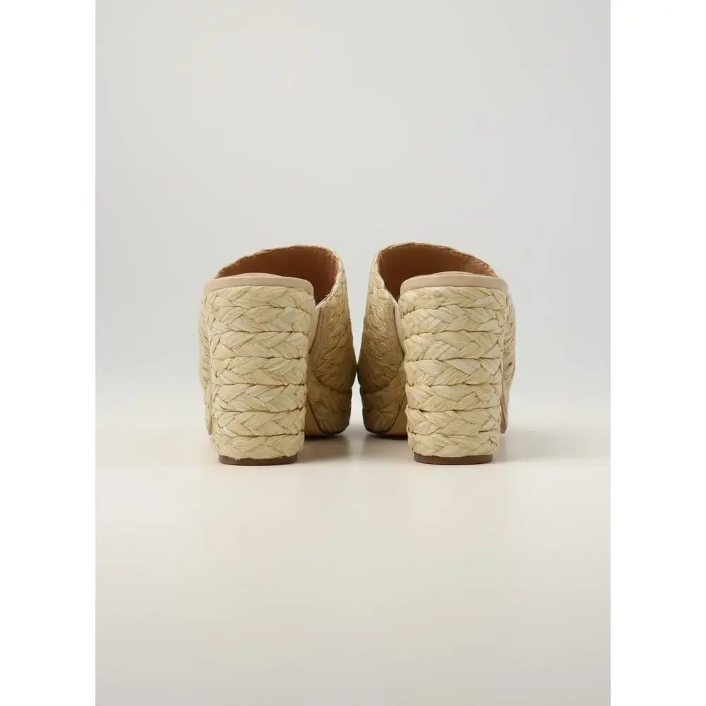 Charles David Prisca Natural Raffia Platform Sandals Heels · Size 9 · EUC Straw - Picture 5 of 7